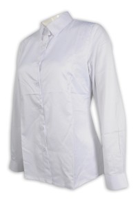 R279 訂購女裝白色恤衫 修身 65%棉 35%滌 新加坡 恤衫製造商